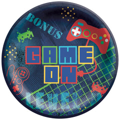 Game On Gamer Birthday Paper Plates - 8.5-inch (8 Count) - Case of 12