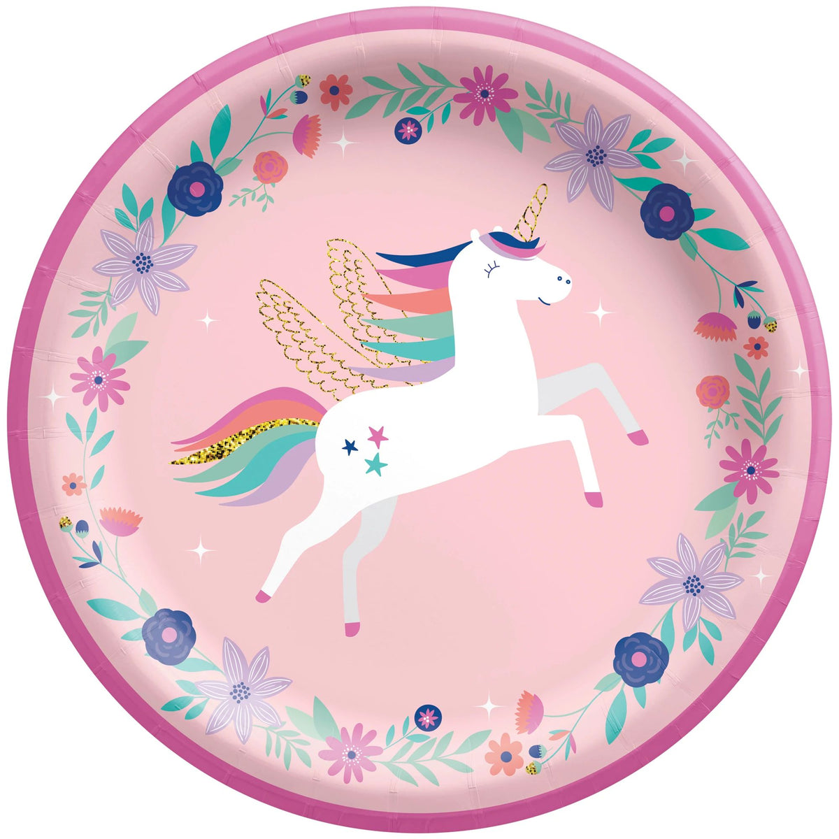 Enchanted Unicorn Birthday Paper Plates - 8.5-inch (8 Count) - Pack of 2