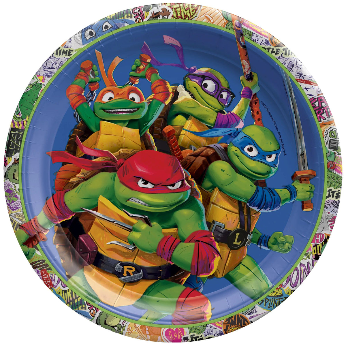 Teenage Mutant Ninja Turtles Paper Lunch Plates, 9-inch, 8-ct, Green/Blue - Pack of 6