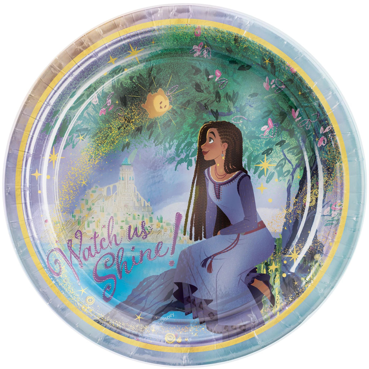 Disney Wish Asha Foil Appetizer Paper Plates, 9-inch, 8-ct - Pack of 6