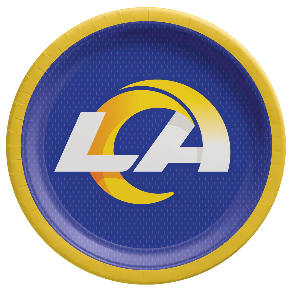Los Angeles Rams 9-inch Round Paper Plates, 18-ct - Case of 48