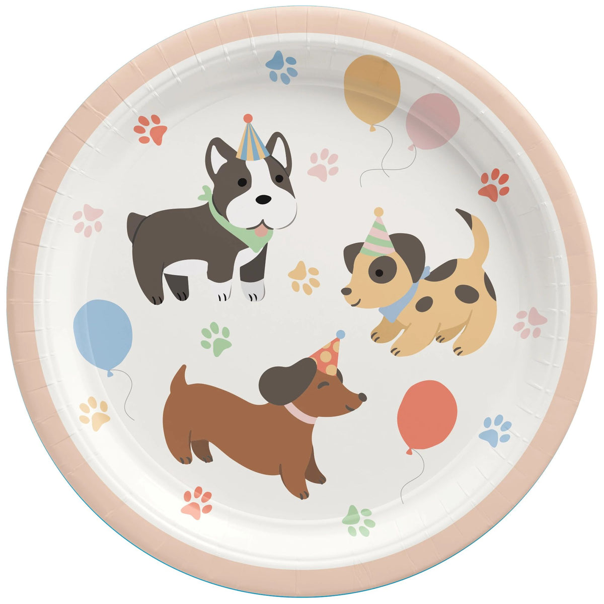 Paw-ty Pups 9-inch Round Paper Plates, 8-ct - Pack of 12