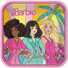 Vintage Barbie 9-inch Square Birthday Party Paper Plates, 8-ct - Case of 60