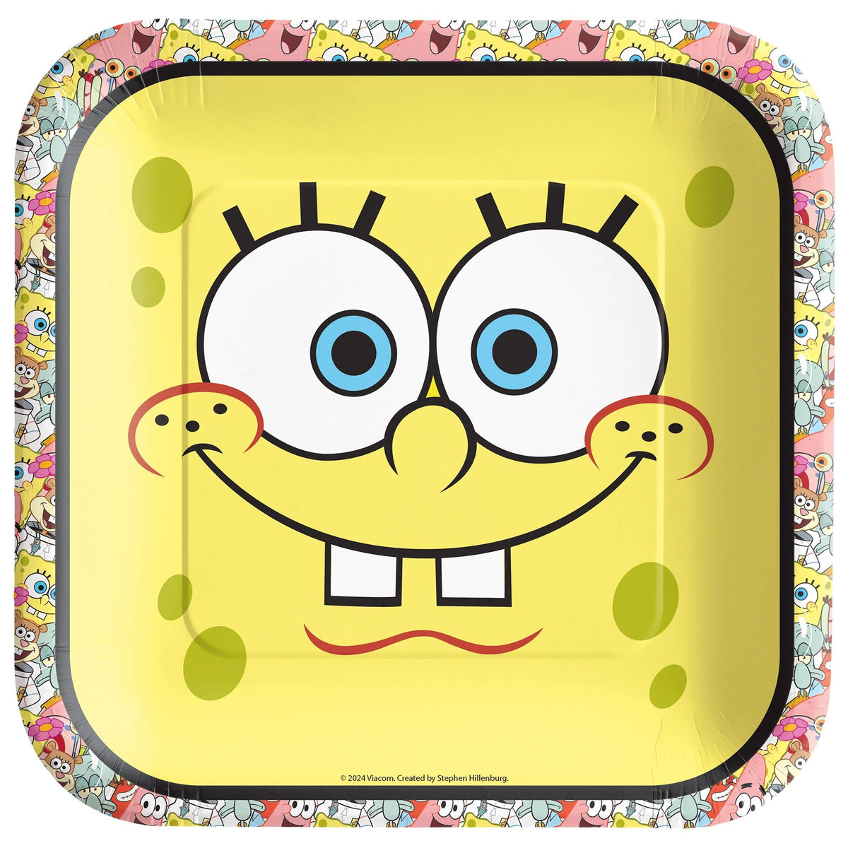 SpongeBob Square 9-inch Paper Plates for Kids Birthday Parties, 8-ct - Case of 60