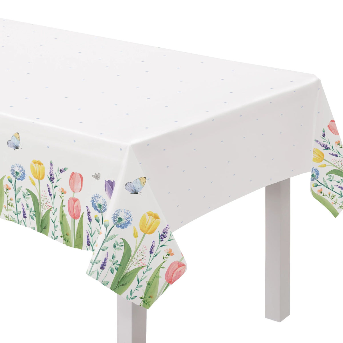 Rectangle Table Cover, White/Pink/Purple, 52x90-inch - Pack of 6
