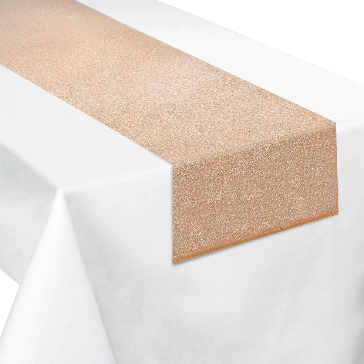 Fabric Reusable Table Runner Decoration, Rose Gold, 13x72-in - Pack of 3