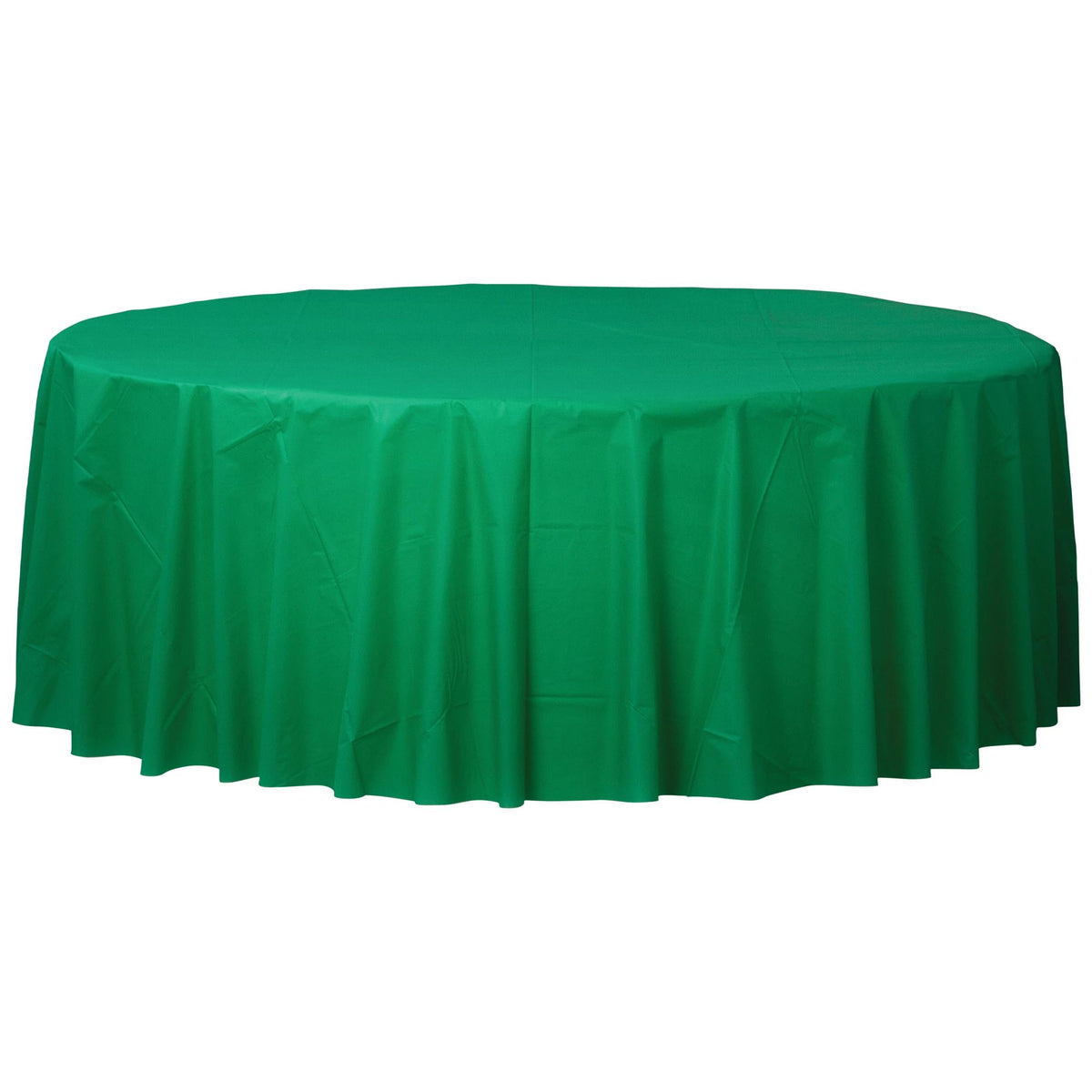 Festive Green Flannel Backed Round Table Cover - 84 - Pack of 2