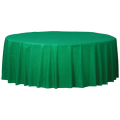 Festive Green Flannel Backed Round Table Cover - 84 - Pack of 2