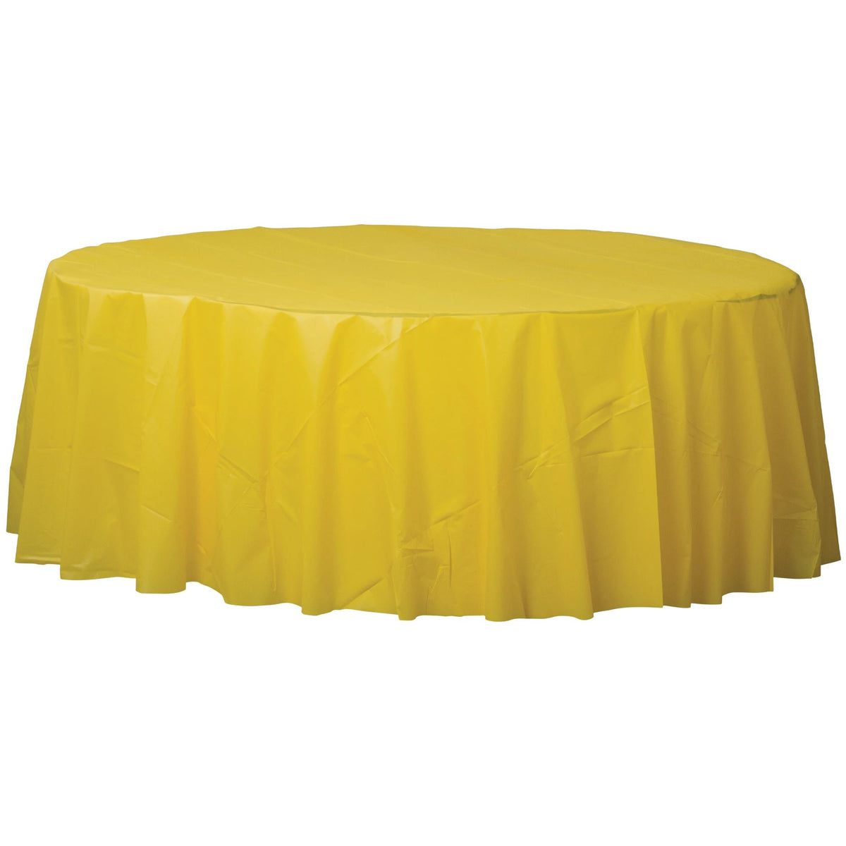 Yellow Sunshine Round Flannel Backed Table Cover - 84 - Pack of 2