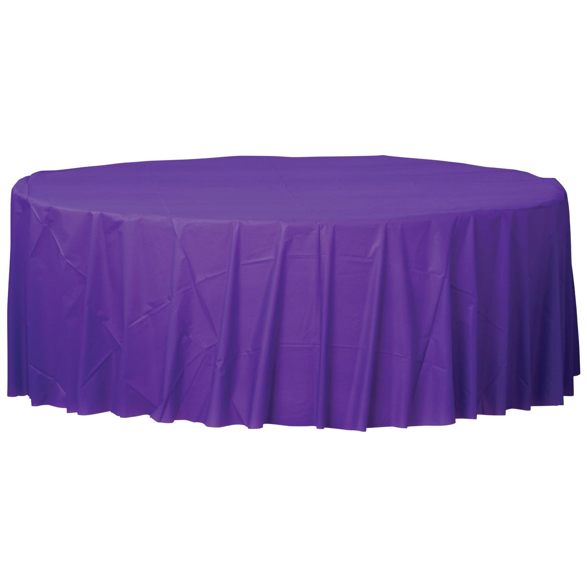 New Purple Round Flannel Backed Table Cover - 84 - Case of 36