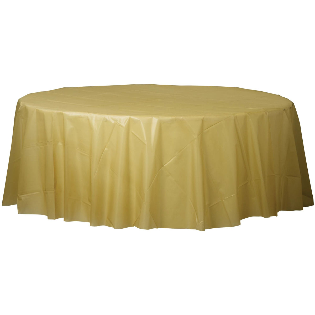Gold Flannel Backed Round Table Cover - 84 - Pack of 2