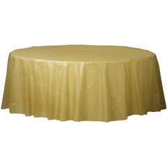 Gold Flannel Backed Round Table Cover - 84 - Case of 36