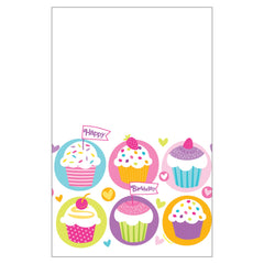 Cupcake Party Plastic Table Cover - Pack of 6
