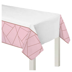 Blush Bride Plastic Table Cover, Pink, 54x96 inch - Pack of 6