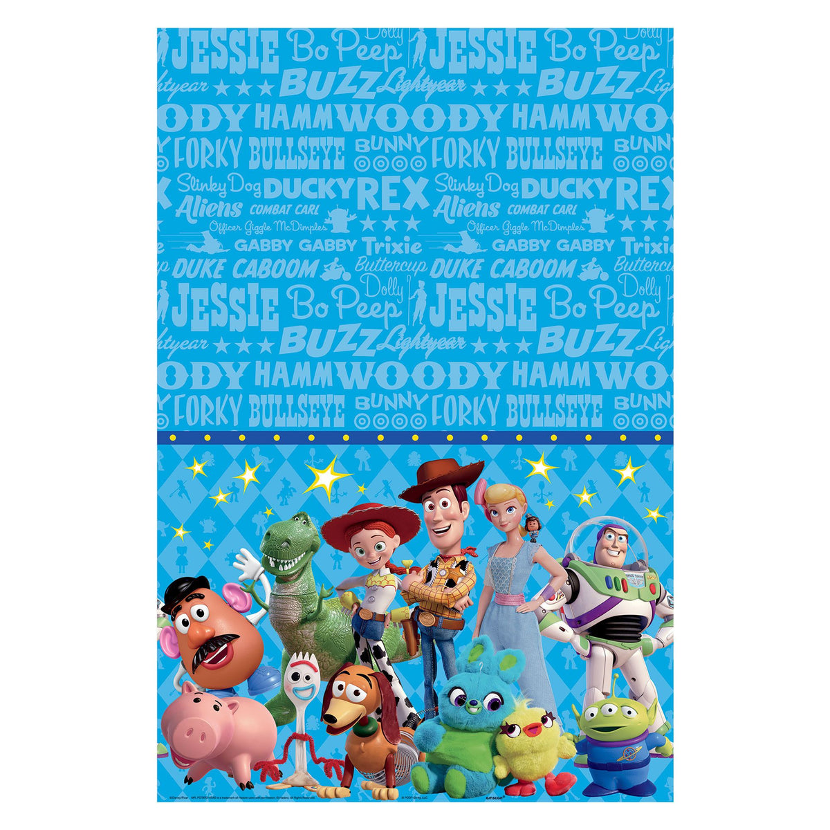 Toy Story Plastic Table Cover, Blue, 54x96-inch - Pack of 6
