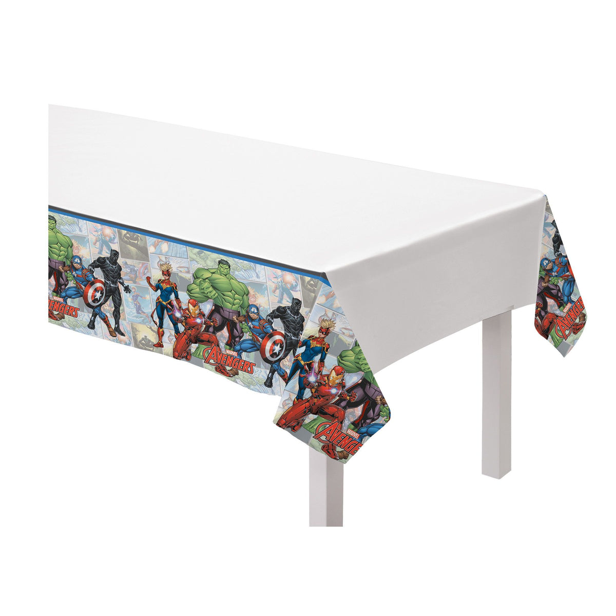 Marvel Avengers Plastic Table Cover, Blue/Green, 54x96-inch - Pack of 6