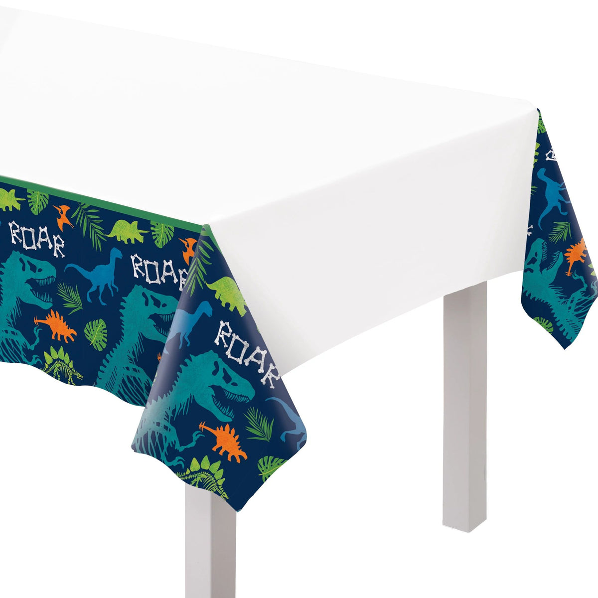 Dino-Mite Plastic Table Cover for Birthday Celebrations - Pack of 12