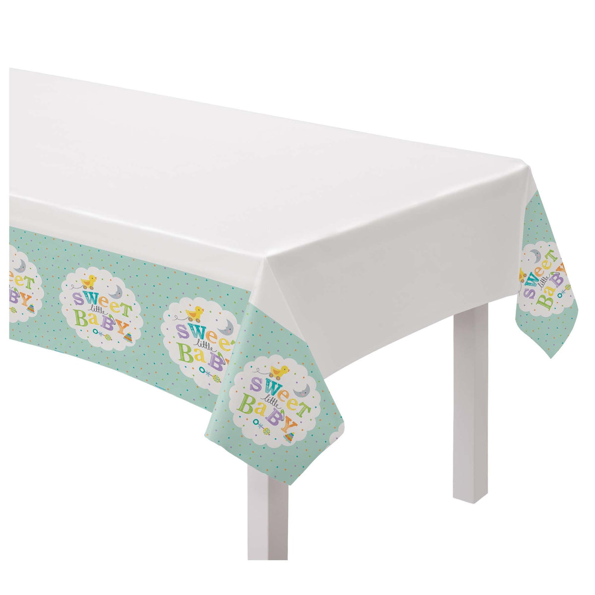 Sweet Little Baby Plastic Table Cover - Pack of 12
