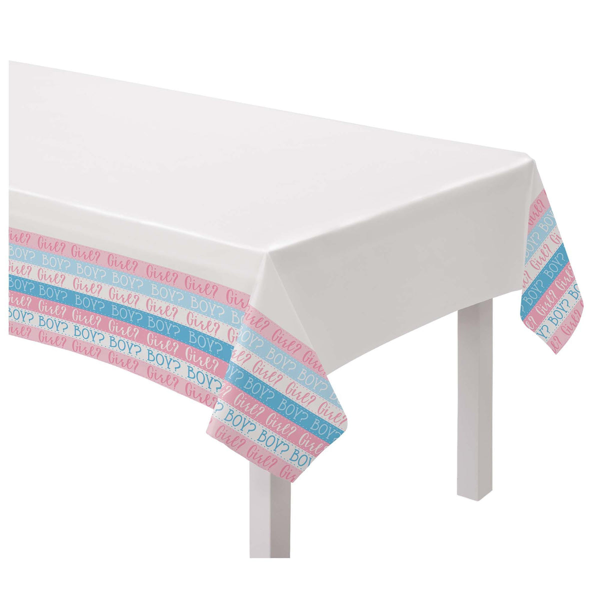 Pink or Blue? Baby Shower Plastic Table Cover - Pack of 12