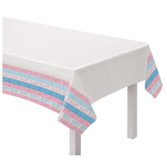 Pink or Blue? Baby Shower Plastic Table Cover - Pack of 6