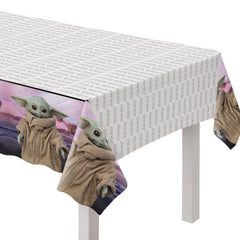 Star Wars The Mandalorian Plastic Table Cover, White/Brown, 54x96-inch - Pack of 12