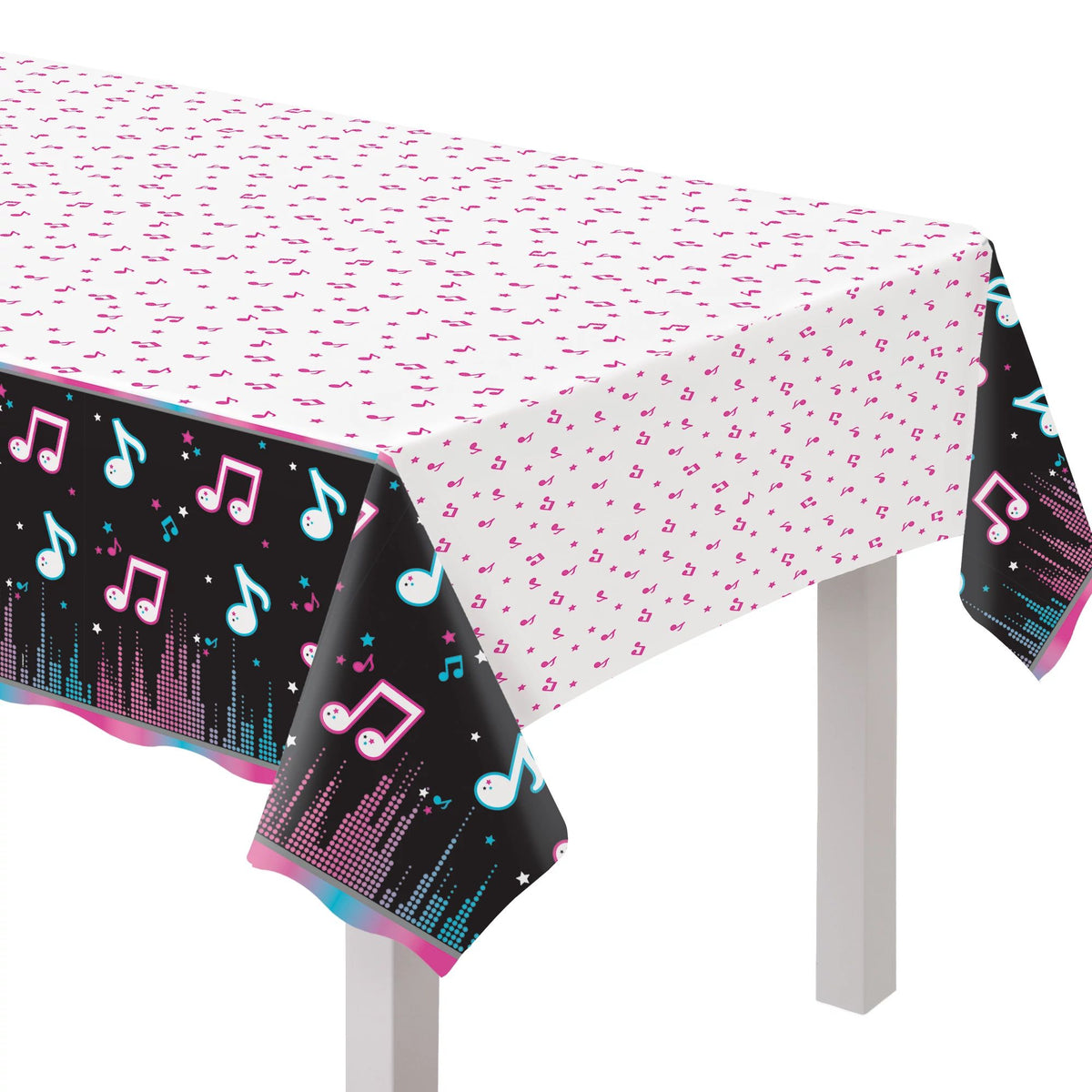 Internet Famous Plastic Reusable Table Cover, Black/Pink, 54x96-inch - Pack of 6