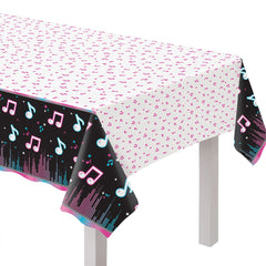 Internet Famous Plastic Reusable Table Cover, Black/Pink, 54x96-inch - Pack of 6