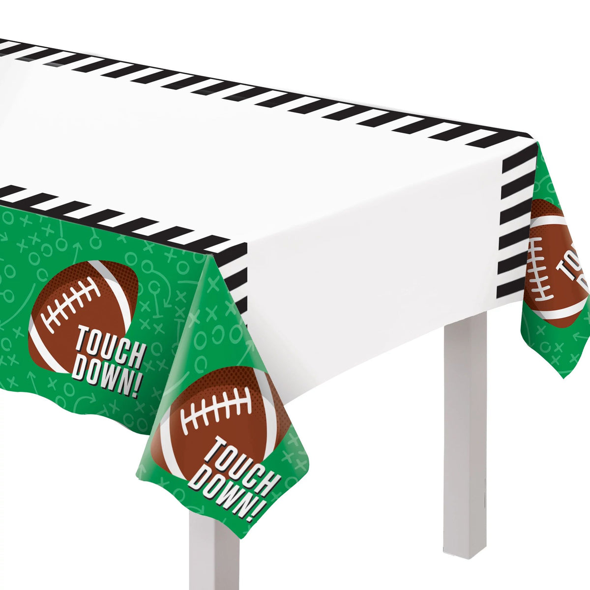 Touchdown Football Plastic Table Cover - 3-ct - Pack of 6