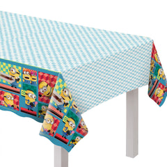 Despicable Me Plastic Table Cover, Blue/Red/Yellow, 54 inch x 96 inch - Pack of 12
