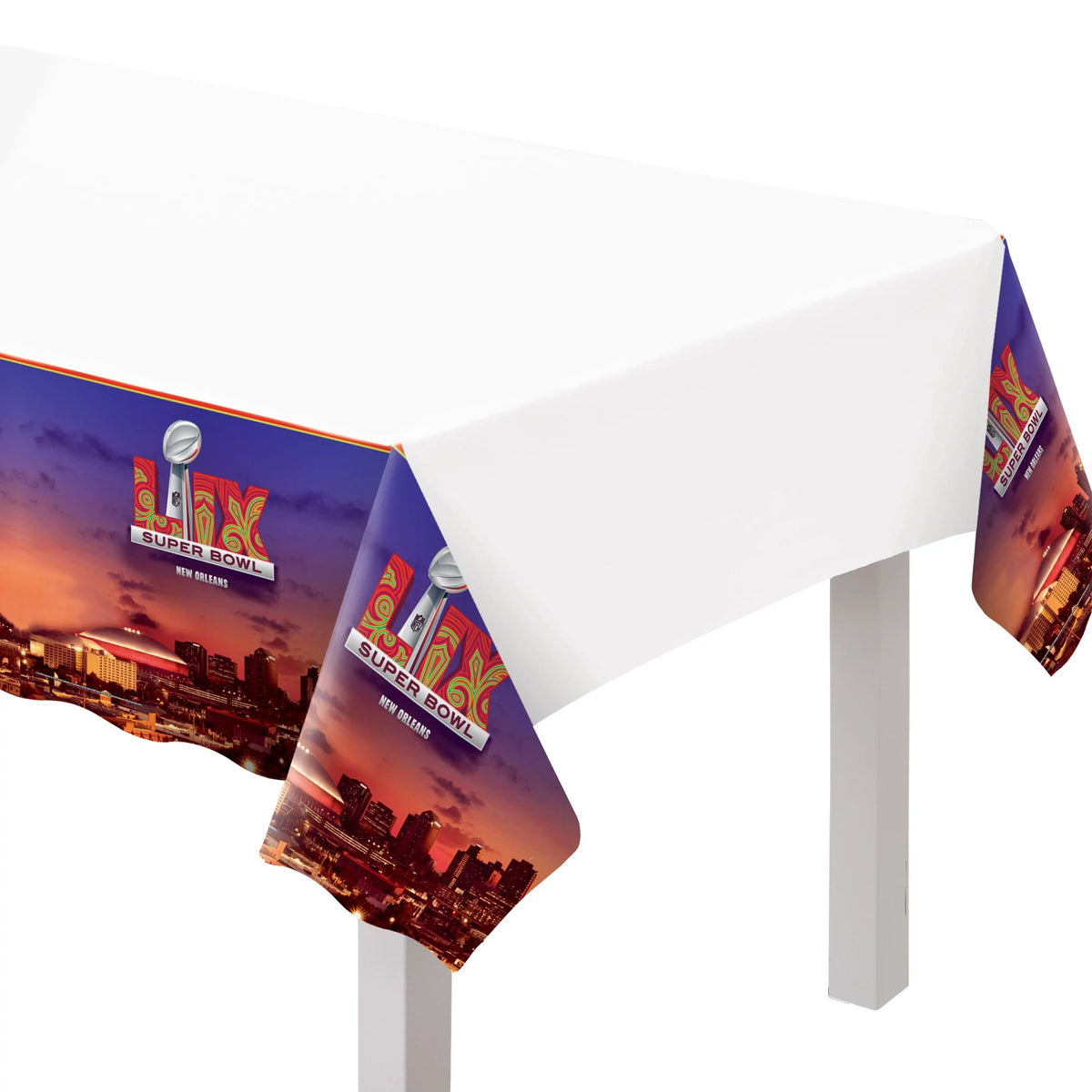Super Bowl LIX Plastic Table Cover, 54-inch x 96-inch - Pack of 12