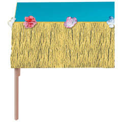Tan Fringe Grass Table Skirt, Floral, 9x15-inch - Pack of 6