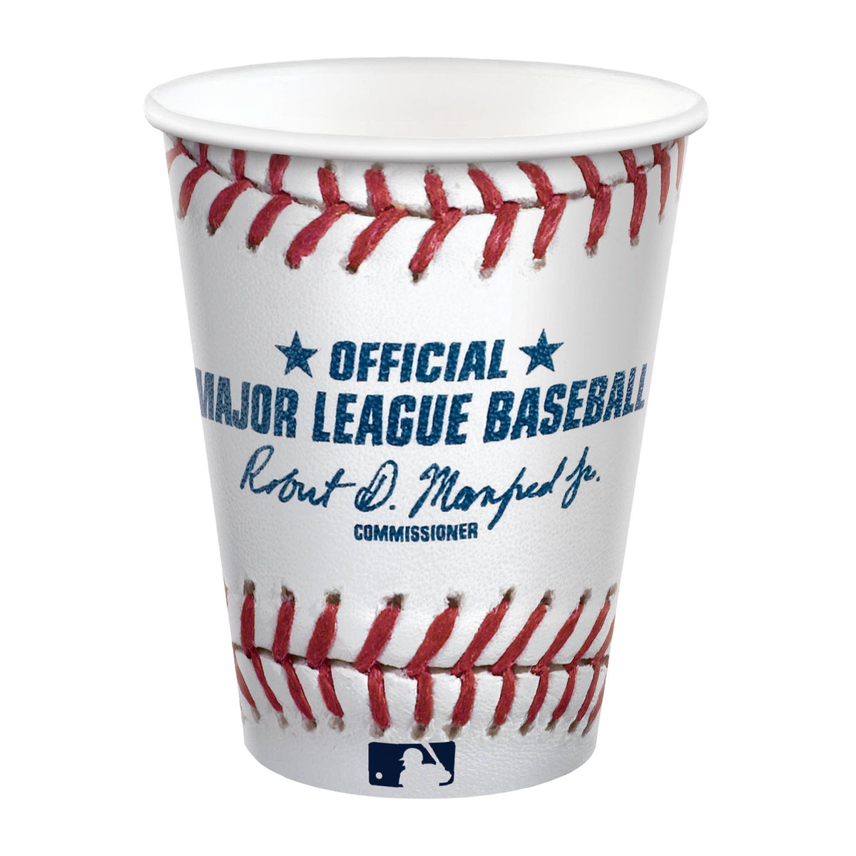 MLB Rawlings Plastic Reusable Cups, White/Red/Blue, 16-oz, 8-ct - Pack of 12