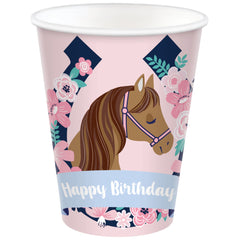 Saddle Up Horse Paper Cups, Pink/Blue, 9-oz, 8-ct - Pack of 12