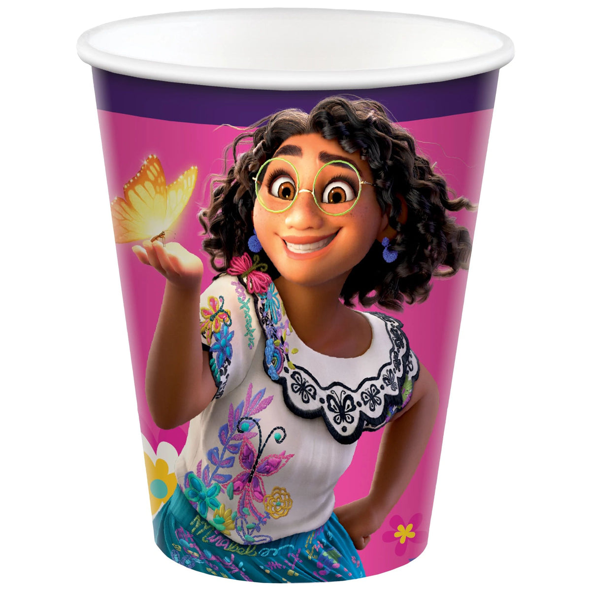 Disney Encanto Mirabel Paper Cups, Purple, 9-oz, 8-ct - Case of 72