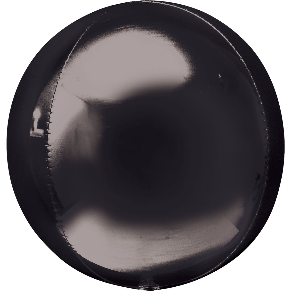 Sleek Black 16-Inch Geometric Foil Orb Balloon - Pack of 3