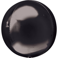 Sleek Black 16-Inch Geometric Foil Orb Balloon - Pack of 3