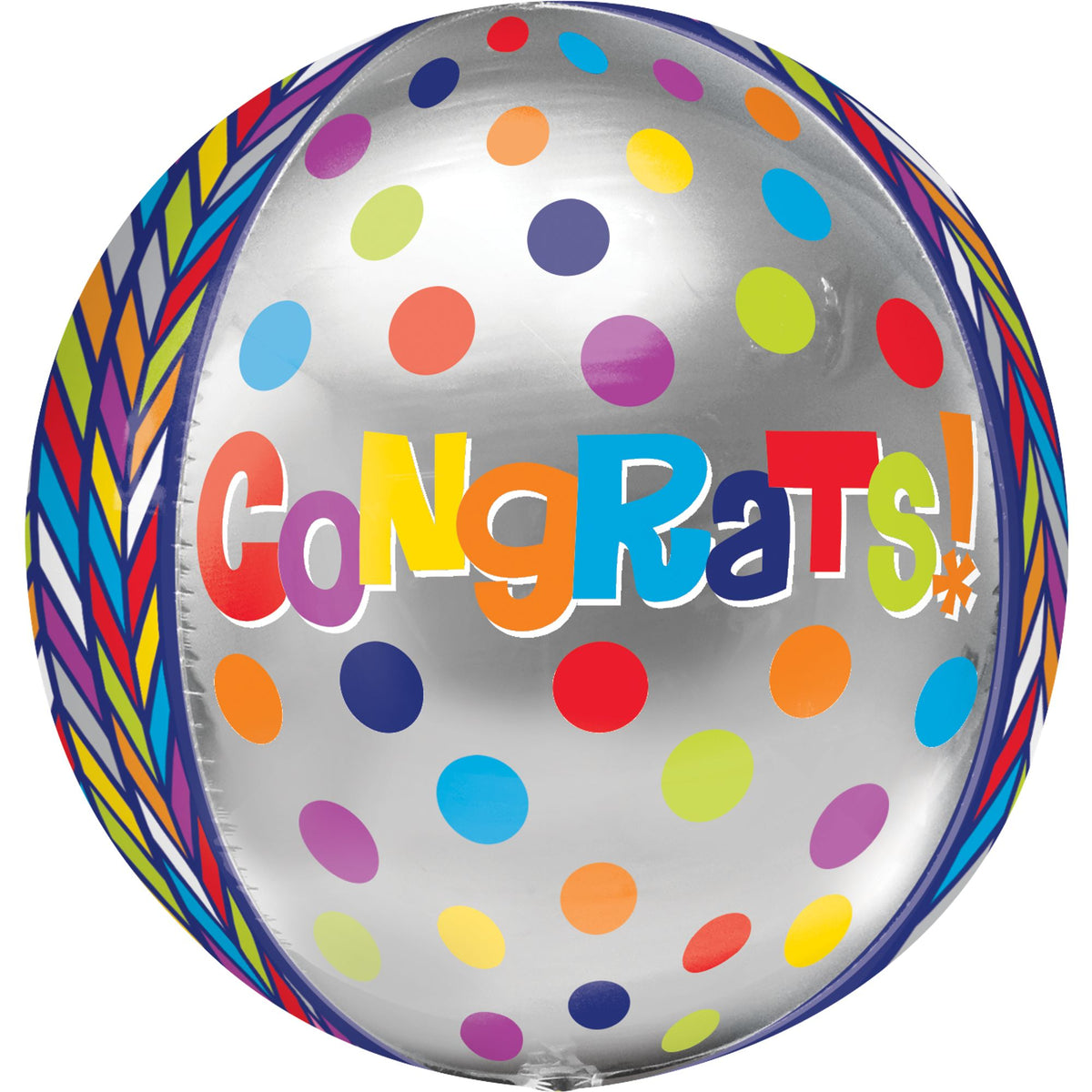 16-Inch Geometric Congrats Orbz Balloon - Pack of 5