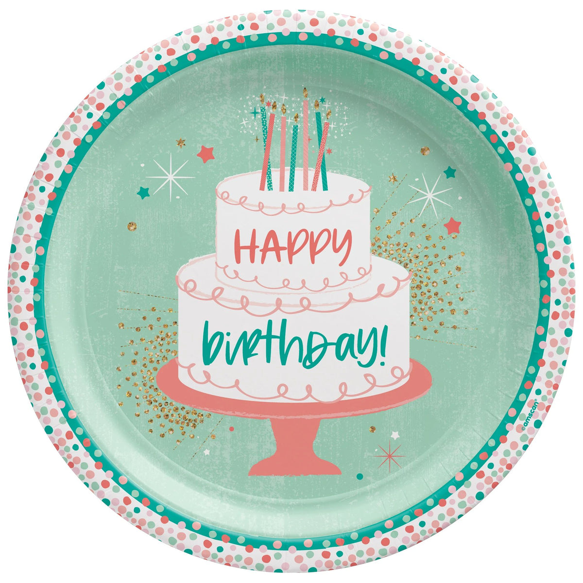 Happy Birthday 10.5-inch Decorative Paper Plates, 8-ct - Pack of 12