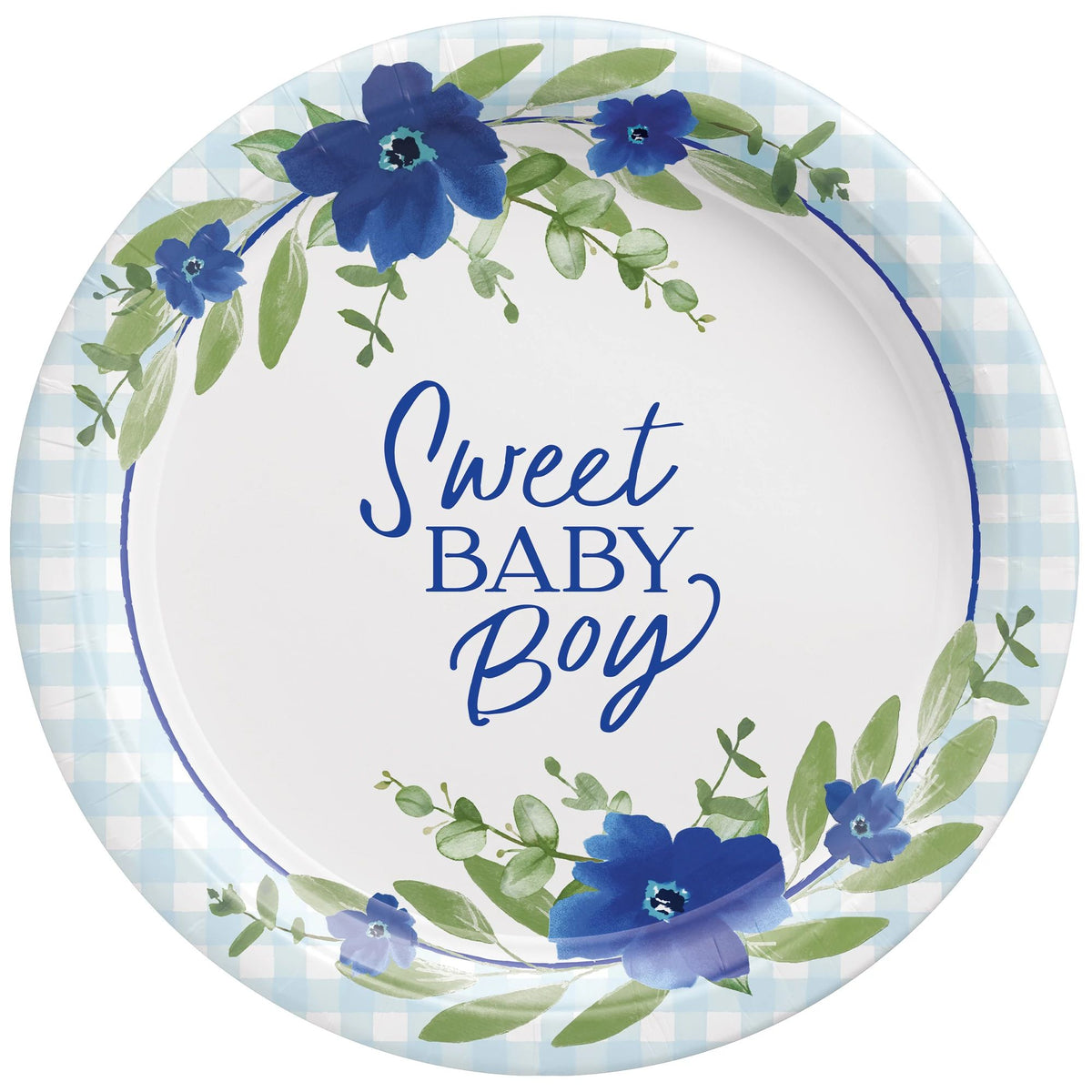Baby in Bloom 10.5-inch Round Paper Plates, 8-ct - Pack of 12