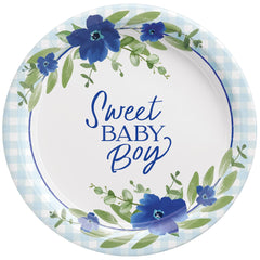 Baby in Bloom 10.5-inch Round Paper Plates, 8-ct - Case of 48