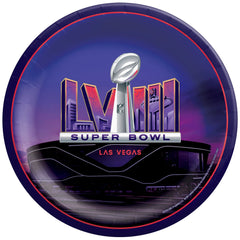 Super Bowl LVIII 10-inch Round Paper Plates, 8-ct - Pack of 6