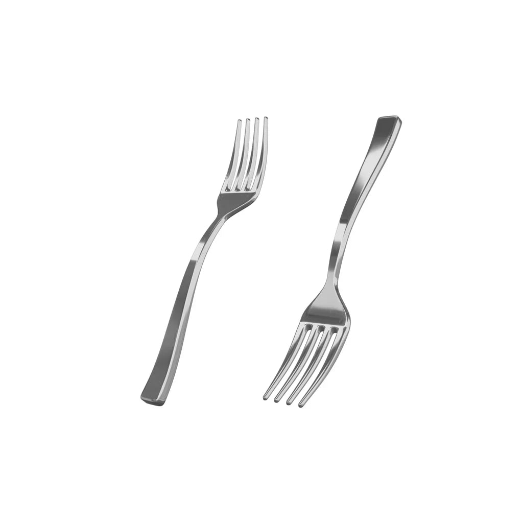 Exquisite Classic Silver Plastic Tasting Forks | 100 Count