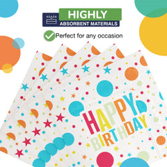 Birthday Print Luncheon Napkins | 100 Count