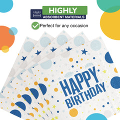 Blue Birthday Print Luncheon Napkins | 300 Count