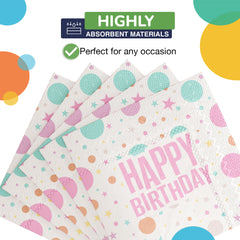 Pink Birthday Print Luncheon Napkins | 300 Count