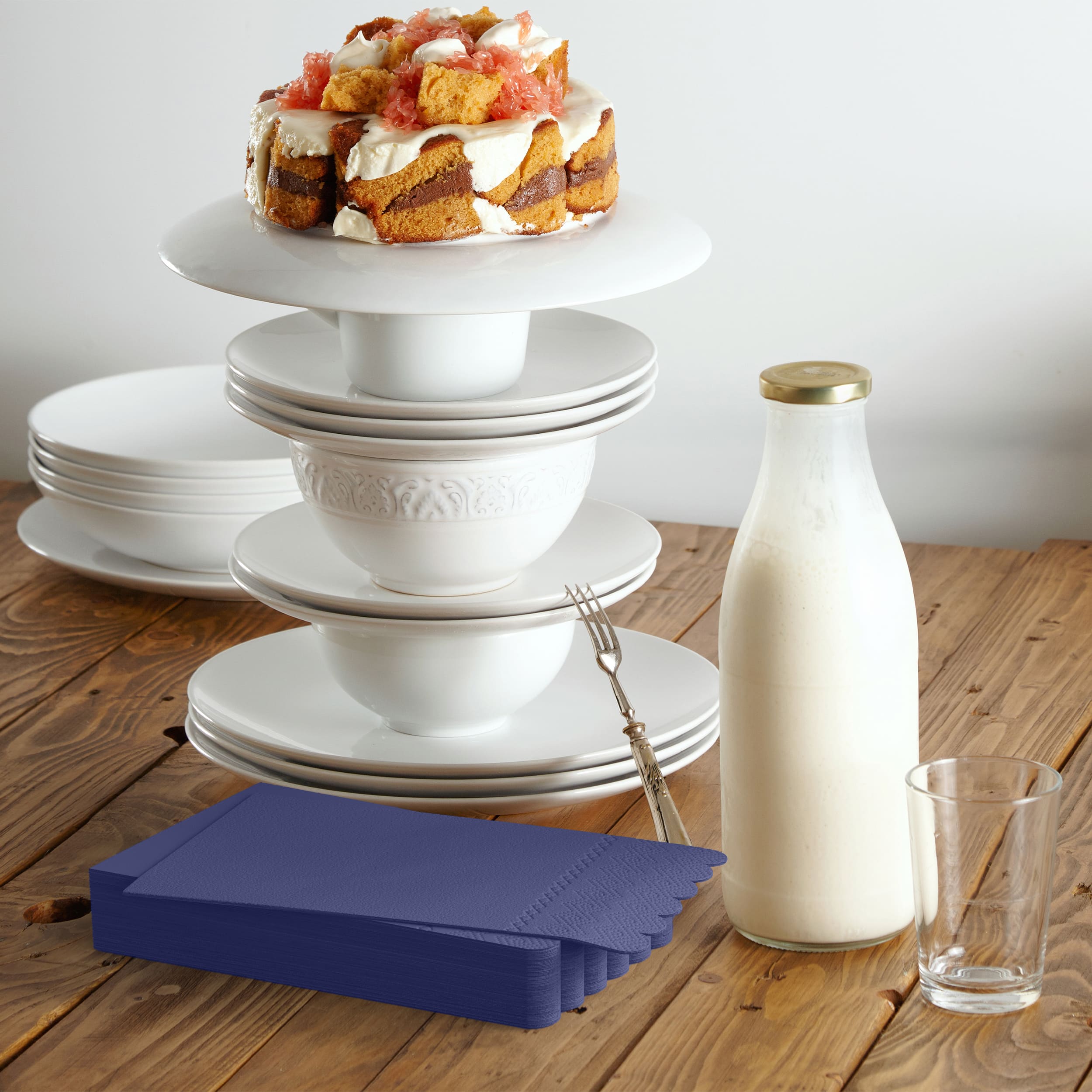 3 Ply Periwinkle Scalloped Dinner Napkins | 800 Count