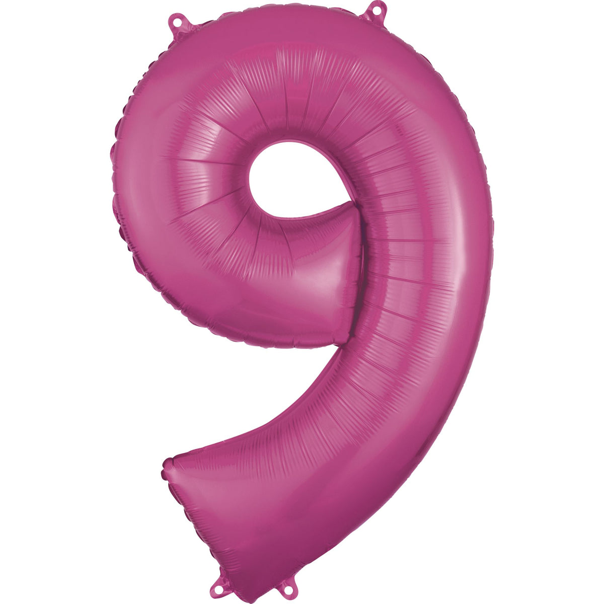 Bright Pink Number 9 Foil Balloon - Pack of 4