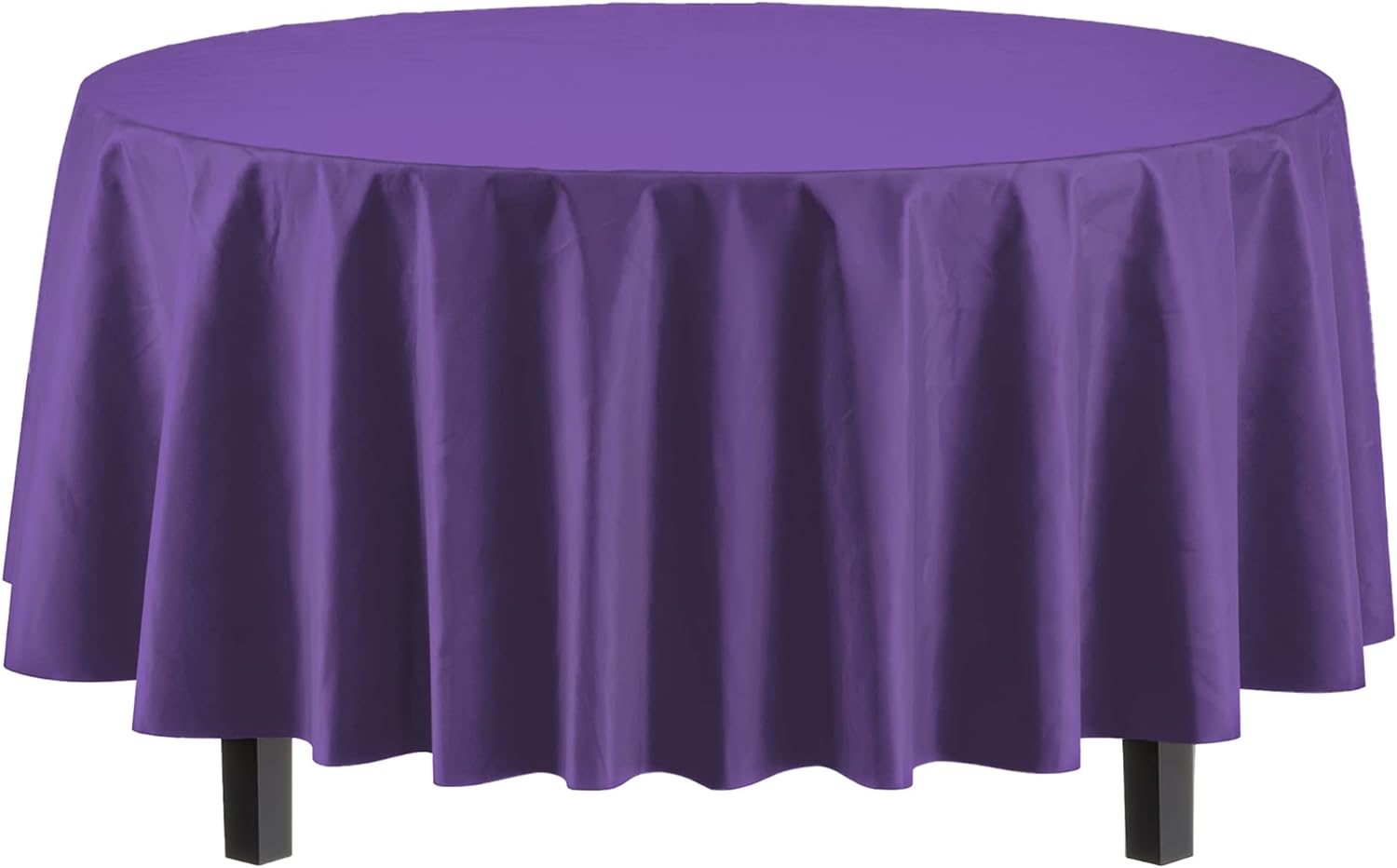 Premium Round Purple Plastic Table Covers | 96 Count