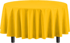 Premium Round Yellow Table Cover | 6 Pack