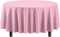 Pink Round Plastic Table Covers | 48 Count